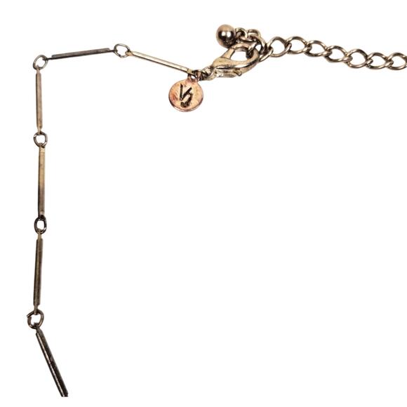 Vintage VJ Vicky Jousan Designer Pipped Art Glass Necklace Blue Crystal Stars - Picture 4 of 6